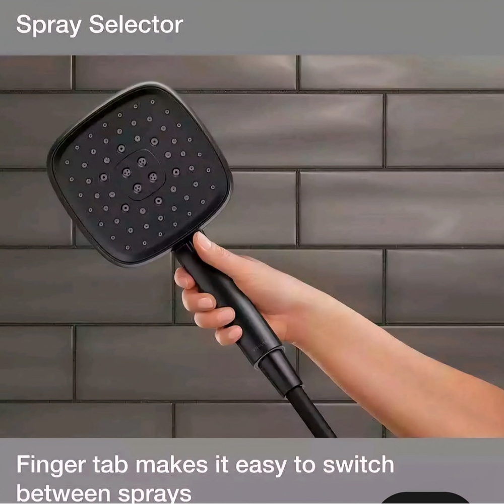 KOHLER Ashan 3-Spray Wall Mount Handheld Showerhead 1.75 GPM in Matte Black
